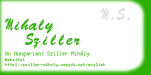 mihaly sziller business card